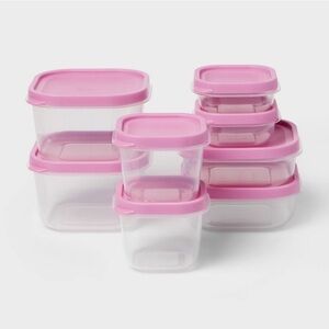 Room Essentials Pink Food Storage Container Set NEW